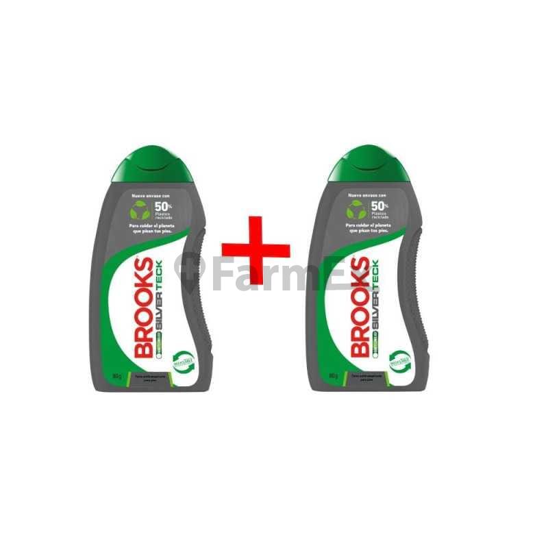 Pack talco Brooks "Silver Teck" x 2 unid de 80 g Aerosol S.A